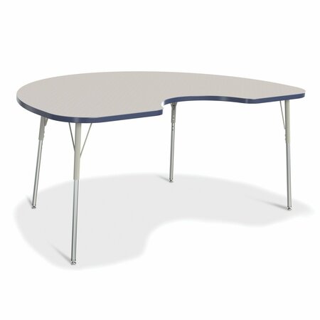 JONTI-CRAFT Berries Kidney Activity Table, 48 in. x 72 in., A-height, Freckled Gray/Navy/Gray 6423JCA112